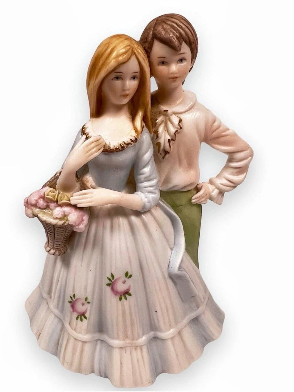 Vintage Ardalt Lenwile China Couple Figurine Night Light Lamp #6444 Japan Bisque